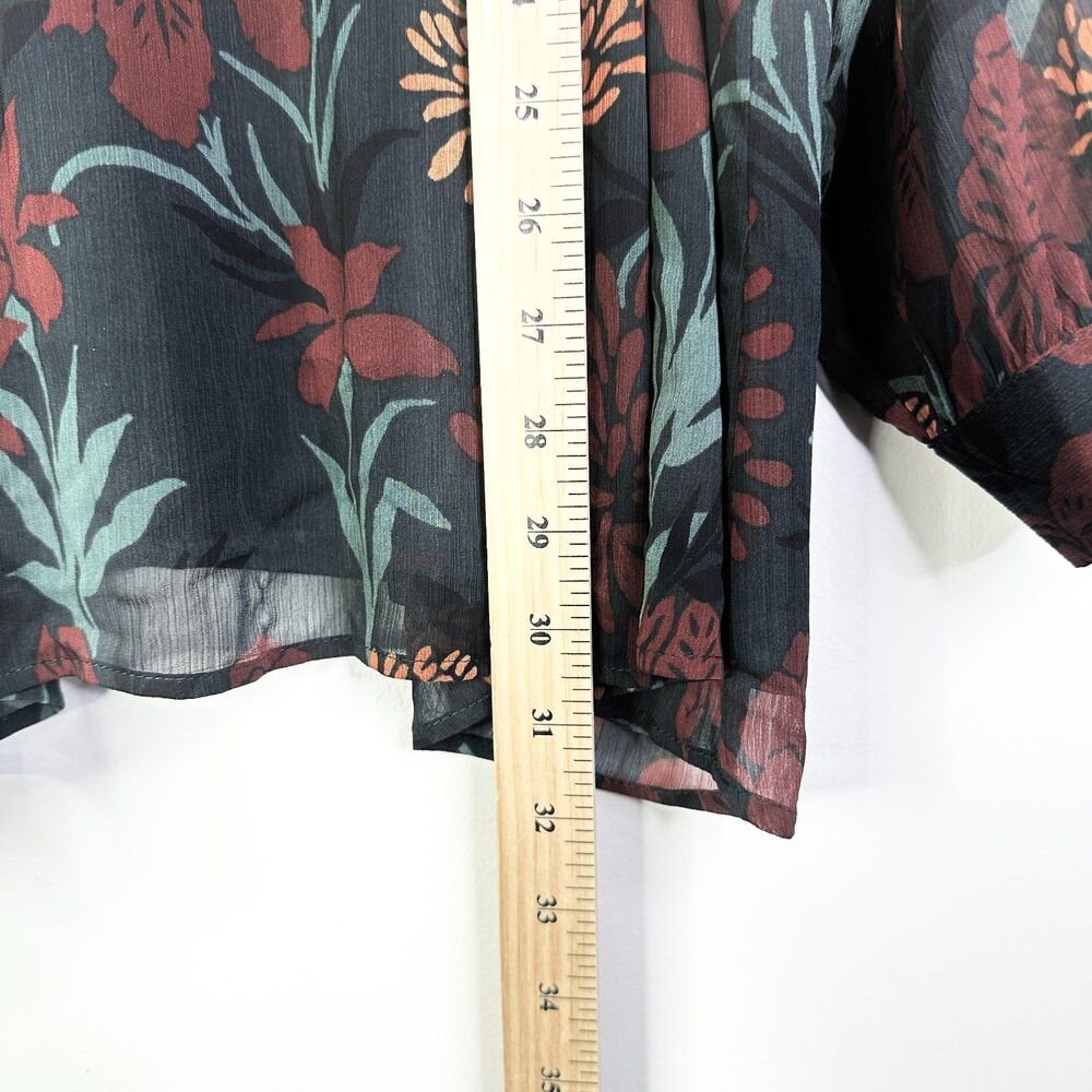 Daniel Rainn Top Women 3X Plus Dark Floral Sheer Tunic Bohemian Lagenlook NWOT - Picture 8 of 8